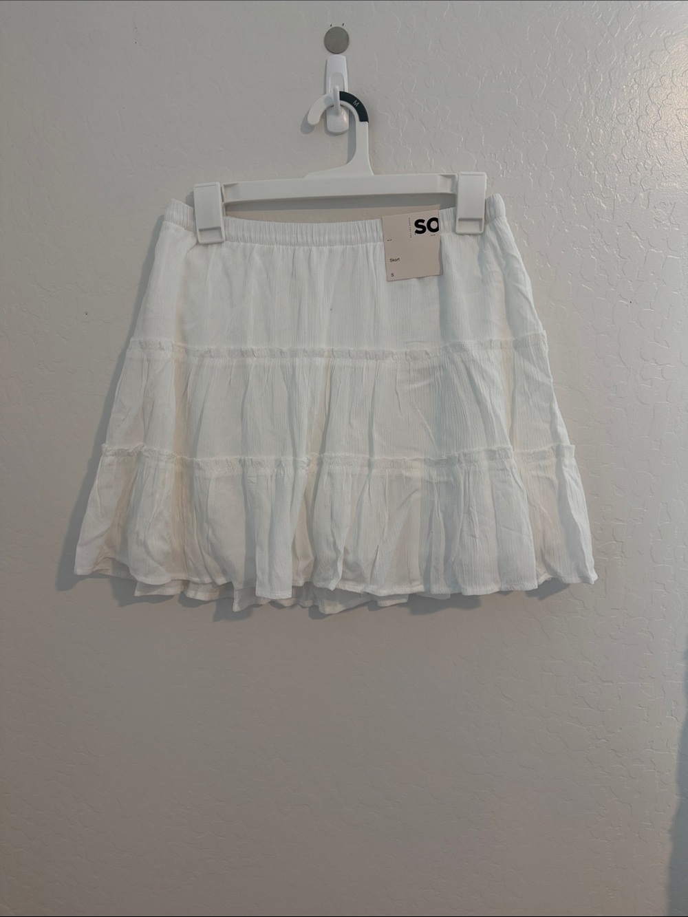 Bundle of Skorts! Juniors White Mini Skort & gingham tiered skort